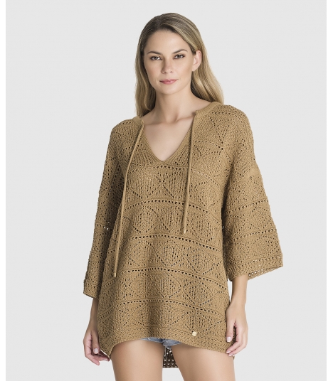 Camisola oversize perfurada
