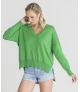 Camisola brilhantes no decote e punhos