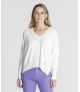 Camisola brilhantes no decote e punhos