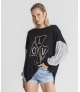 Camisola LOVE mangas em lantejoulas