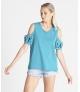 T-Shirt LOVE com corte nos ombros