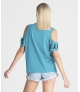T-Shirt LOVE com corte nos ombros