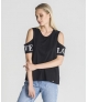 T-Shirt LOVE com corte nos ombros