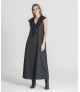 Vestido em V com folho bordado Inglês
