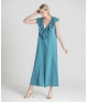 Vestido em V com folho bordado Inglês