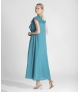 Vestido em V com folho bordado Inglês