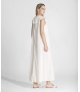Vestido em V com folho bordado Inglês