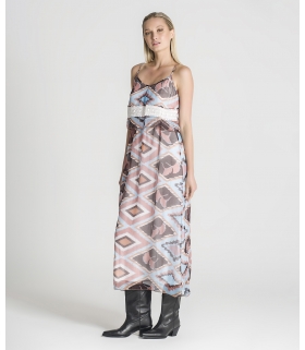 Vestido étnico detalhe com renda