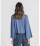 Camisola decote em V com mangas sino