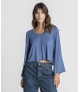 Camisola decote em V com mangas sino