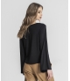 Camisola decote em V com mangas sino