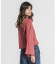 Camisola decote em V com mangas sino