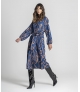 Vestido com padrão e cinto