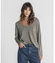 Camisola decote em v brilho