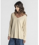 Camisola decote em v brilho
