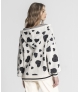 Camisola jacquard corações com capucho