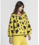Camisola jacquard corações com capucho