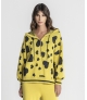 Camisola jacquard corações com capucho