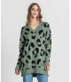 Camisola animal print com fechos