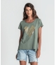 T-Shirt estampado coração dourado