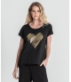 T-Shirt estampado coração dourado