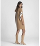 Vestido canelado com riscas