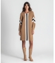 Vestido canelado com riscas