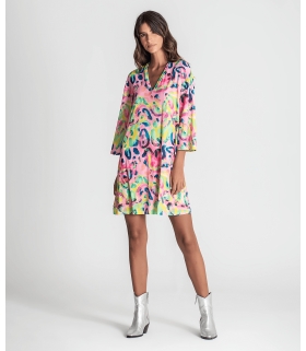Vestido curto animal print
