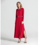 Vestido comprido com cinto