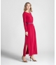 Vestido comprido com cinto