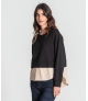 Camisola com combinação de camisa