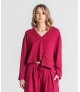 Sweater decote em V com bolso