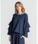 Sweater com folhos nas mangas