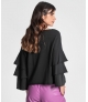 Sweater com folhos nas mangas