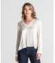 Blusa decote em v manga comprida