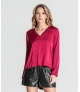 Blusa decote em v manga comprida