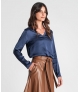 Blusa decote em v manga comprida