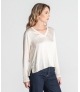 Blusa decote em v manga comprida