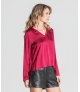 Blusa decote em v manga comprida