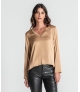 Blusa decote em v manga comprida