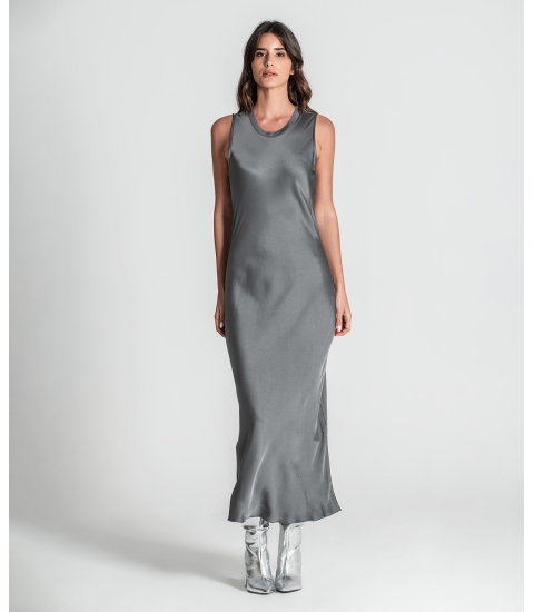 Vestido justo decote redondo