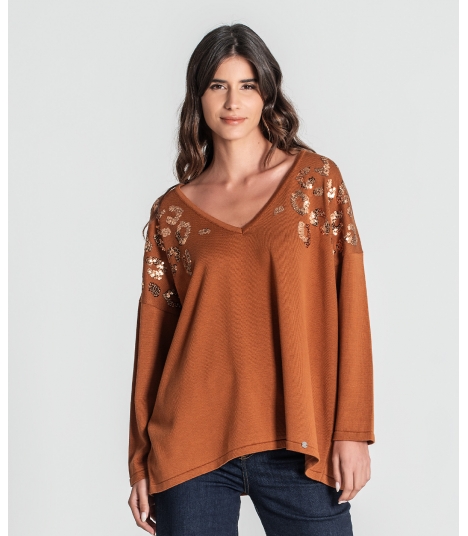 Camisola detalhe lantejoulas