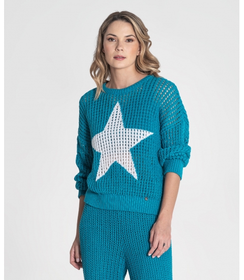 Camisola perfurada com estrela