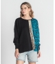 Camisola animal print com risca lantejoulas