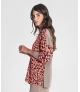 Camisola animal print com risca lantejoulas