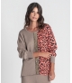 Camisola animal print com risca lantejoulas