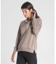 Camisola com capuz botões no decote