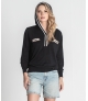 Camisola com capuz botões no decote