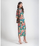 Blusa decote em v padrão floral