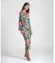 Blusa decote em v padrão floral